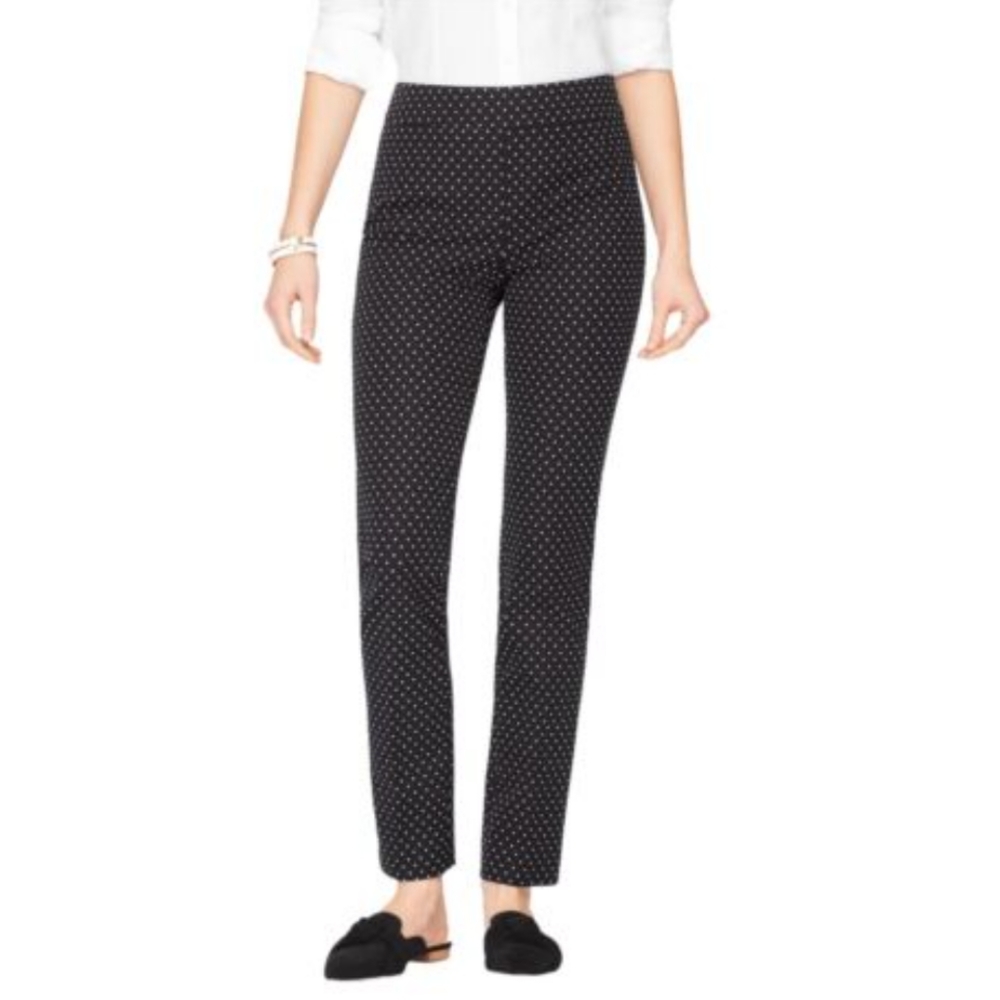 White House Black market Black and White polkadot dress pants size 6